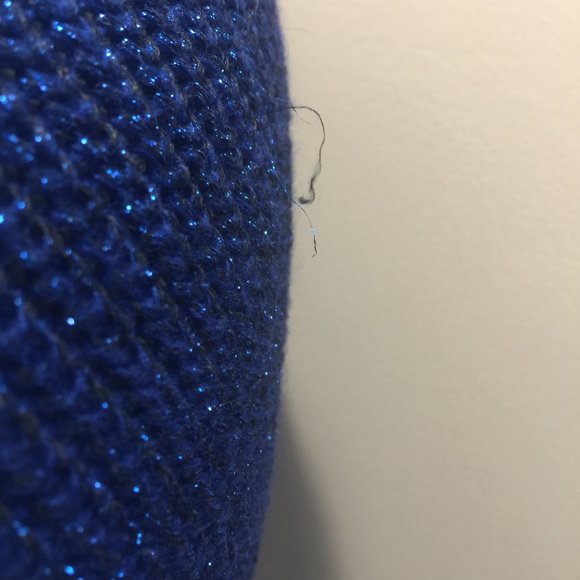 Size S American Apparel Blue Metallic Fisherman Sweater - Picture 14 of 15